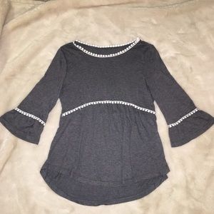 Grey Top with Statement Sleeves